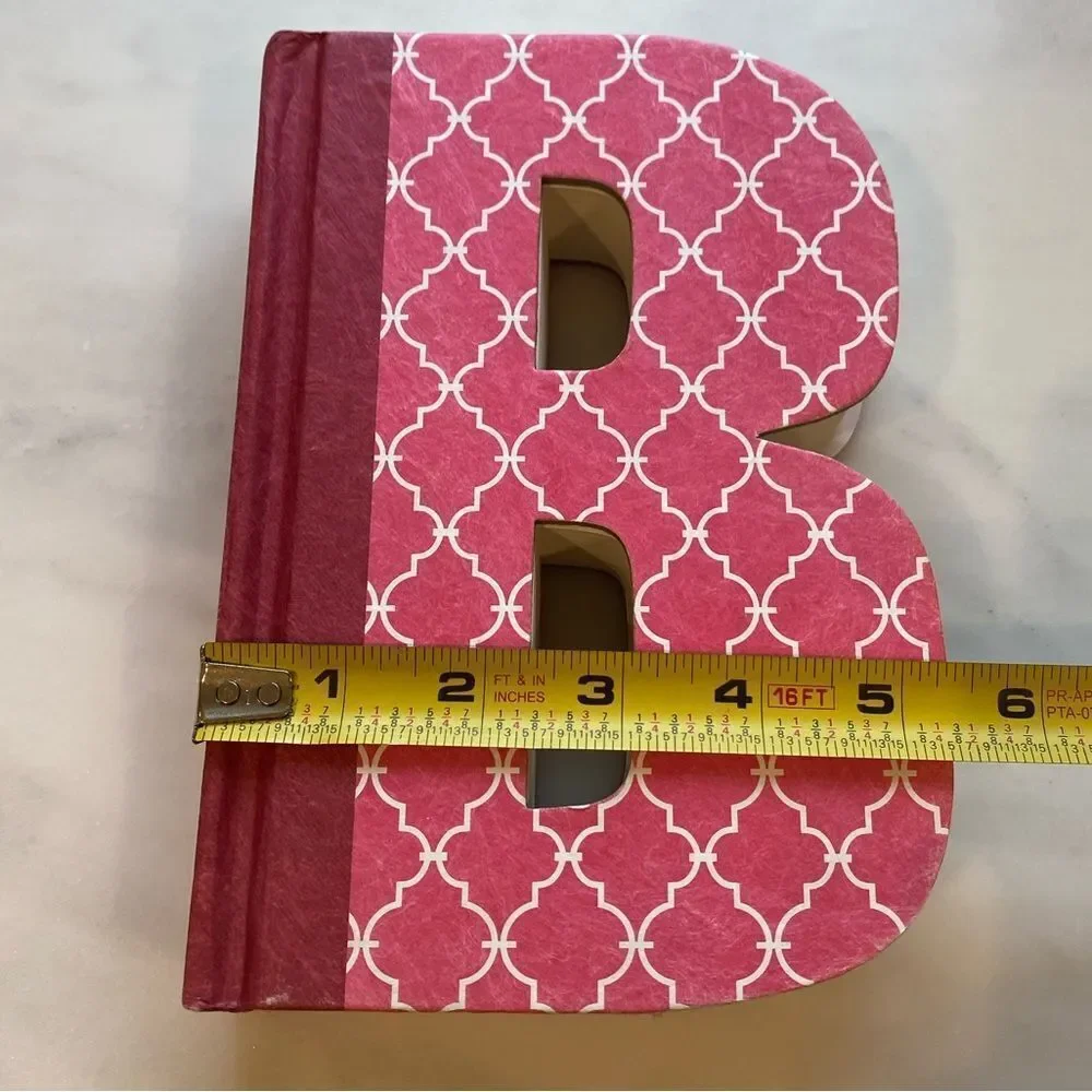 Initial B Pink Decorative Blank Cut out Book